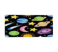 Glilade Grand tapis de souris de jeu imperméable et antidérapant avec bords cousus pour ordinateur portable, bureau, maison, travail (40,6 x 90,5 cm (galaxie étoiles, voie lactée)