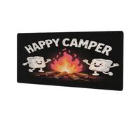 Glilade Grand tapis de souris de jeu imperméable et antidérapant avec bords cousus pour ordinateur portable, bureau, maison, travail (30,5 x 80,9 cm) (Happy Camper)