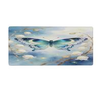 Glilade Grand tapis de souris de jeu imperméable et antidérapant avec bords cousus pour ordinateur portable, bureau et travail à domicile, 40,6 x 90,5 cm (papillons cloche)