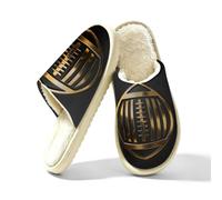 Glilade Pantoufles d'intérieur douces et chaudes pour femme, Baseball doré, 43/44 EU