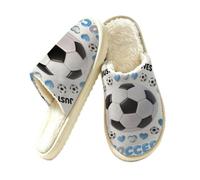 Glilade Pantoufles d'intérieur douces et chaudes pour femme | Chaussons confortables en mousse à mémoire de forme avec doublure en peluche pour l'extérieur qui aime le football