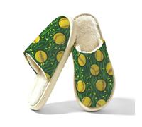 Glilade Pantoufles d'intérieur douces et chaudes pour femme | Chaussures confortables en mousse à mémoire de forme avec doublure en peluche pour l'extérieur, herbe de baseball