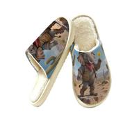Glilade Pantoufles d'intérieur douces et chaudes pour femme, Elephant Cowboy, 41/42 EU