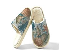Glilade Pantoufles d'intérieur douces et chaudes pour femme, Étoile de mer coquillages sous-marins, 46 EU