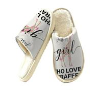 Glilade Pantoufles d'intérieur douces et chaudes pour femme, Girl Like Girafes, 41/42 EU