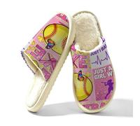 Glilade Pantoufles d'intérieur douces et chaudes pour femme, Girl Like Softball, 41/42 EU