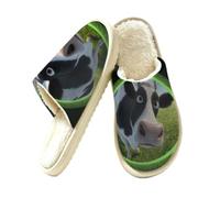 Glilade Pantoufles d'intérieur douces et chaudes pour femme, La vache vous regarde, 41/42 EU