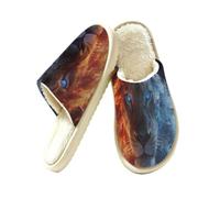 Glilade Pantoufles d'intérieur douces et chaudes pour femme, Lion de feu de glace, 46 EU