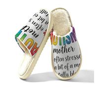 Glilade Pantoufles d'intérieur douces et chaudes pour femme, Maman autiste, 41/42 EU
