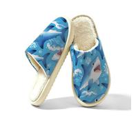 Glilade Pantoufles d'intérieur douces et chaudes pour femme, Motif requins, 39/40 EU