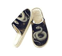 Glilade Pantoufles d'intérieur douces et chaudes pour femme, Serpent du zodiaque chinois, 41/42 EU