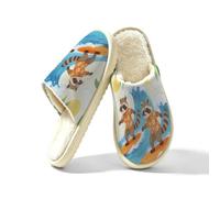Glilade Pantoufles d'intérieur douces et chaudes pour femme, Surf Panda Rouge, 46 EU