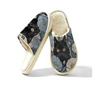 Glilade Pantoufles d'intérieur douces et chaudes pour femme, Windflower Chat, 43/44 EU