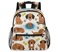 Glilade Sac à dos léger avec boucle de poitrine pour tout-petits, garçons et filles, sac à dos d'école préscolaire pour voyage, crèche, camping (chien heureux)