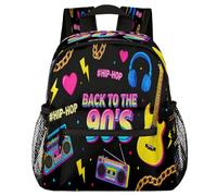 Glilade Sac à dos léger avec boucle de poitrine pour tout-petits, garçons et filles, sac à dos d'école, sac à dos léger pour voyage, crèche, camping (retour aux années 90)