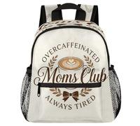Glilade Sac à dos léger avec boucle de poitrine pour tout-petits, garçons et filles, sac à dos d'école, sac à dos léger pour voyage, crèche, camping (mamans café)