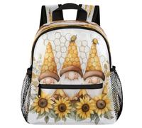 Glilade Sac à dos léger avec boucle de poitrine pour tout-petits, garçons et filles, sac à dos d'école, sac à dos léger pour voyage, crèche, camping (nains heureux, tournesol)