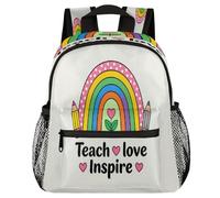 Glilade Sac à dos léger avec boucle de poitrine pour tout-petits, garçons et filles, sac à dos d'école maternelle pour voyage, crèche, camping (enseigner l'amour)