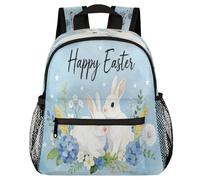 Glilade Sac à dos léger avec boucle de poitrine pour tout-petits, garçons et filles, sac à dos d'école, sac à dos léger pour voyage, crèche, camping (fleur de lapin heureux)