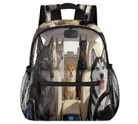 Glilade Sac à dos léger avec boucle de poitrine pour tout-petits, garçons et filles, sac à dos d'école, sac à dos léger pour voyage, crèche, camping (vie de chiens heureux)