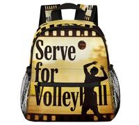 Glilade Sac à dos léger avec boucle de poitrine pour tout-petits, garçons et filles, sac à dos d'école, sac à dos léger pour voyage, crèche, camping (service vintage pour volley-ball)