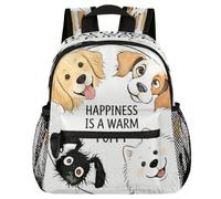 Glilade Sac à dos léger avec boucle de poitrine pour tout-petits, garçons et filles, sac à dos d'école, sac à dos léger pour voyage, crèche, camping (chiot heureux)
