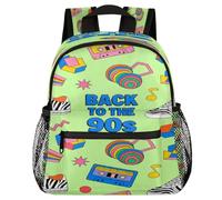 Glilade Sac à dos léger avec boucle de poitrine pour tout-petits, garçons et filles, sac à dos d'école préscolaire pour voyage, crèche, camping (style années 90)