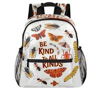 Glilade Sac à dos léger avec boucle de poitrine pour tout-petits, garçons et filles, sac à dos d'écolier léger pour voyage, crèche, camping (écologie des insectes)