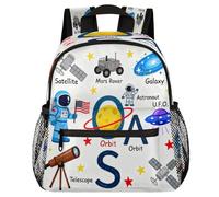 Glilade Sac à dos léger pour tout-petits garçons et filles, sac à dos d'école avec boucle de poitrine, sac à dos léger pour maternelle, voyage, crèche, camping (vaisseaux spatiaux)