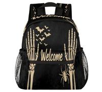 Glilade Sac à dos léger pour tout-petits, garçons et filles, sac à dos d'école maternelle pour voyage, crèche, camping (crâne de bienvenue)