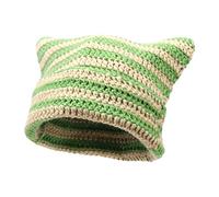 GLIMDA Chapeaux en crochet pour femmes, bonnet tricoté pour chat, bonnet vintage, bonnet tricoté avec oreilles de chat pour femmes, bonnets d'hiver chauds