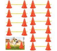 Glimin Lot de 10 cônes d'agilité pour chien - 20 cônes d'exercice avec 10 tiges d'agilité réglables - Bâtons d'agilité canins - Équipement d'entraînement portable pour chiens
