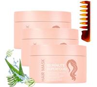Glimmer 10-Minute Vitamin-Infusion Hair Mask, 10 Minute Superfood Hair Mask, Glimmr Hair Mask for Thicker, Fuller, Softer Hair,for Dry or Damaged Hair (3pcs)