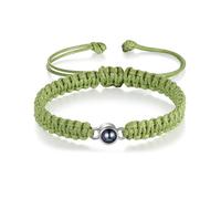 Glimmerday Bracelet Personnalisé Photo, Couple Bracelet avec Image à l'intérieur Pendentif de Projection Photo, Fête des Mères Saint-Valentin pour Couple Papa Maman