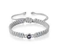 Glimmerday Bracelet Personnalisé Photo, Couple Bracelet avec Image à l'intérieur Pendentif de Projection Photo, Fête des Mères Saint-Valentin pour Couple Papa Maman
