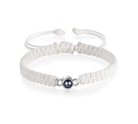 Glimmerday Bracelet Personnalisé Photo, Couple Bracelet avec Image à l'intérieur Pendentif de Projection Photo, Fête des Mères Saint-Valentin pour Couple Papa Maman