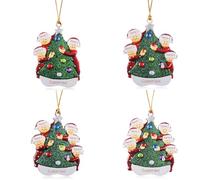 Glimmerday Cadeaux Ornements Noël pour la Maison 2025 avec Noms Personnalisés, Décorations de Noël Sculptées de 3 à 6 Bonhommes de Neige