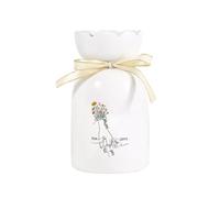 Glimmerday Vase en Céramique Blanc Personnalisé, Vase Cadeau Fête des Mères, Ronde, Résistant aux Intempéries, Arbre de Vie, 11,5 cm x 20 cm