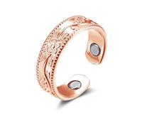 Glintara Bague magnétique pour femme - Bague d'anxiété ouverte et réglable avec force magnétique puissante - Bague vitale en argent pour perdre du poids et réduire l'anxiété - Bague vitale tendance