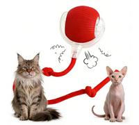 Glirops Balle interactive roulante pour chat, jouet intelligent automatique à 360° avec évitement des obstacles, lumière LED, rechargeable de type C, jouet à mâcher sûr et durable pour chats et petits