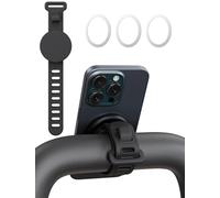 gliship Support magnétique pour téléphone Magsafe, support de téléphone pour volant avec sangle réglable, convient pour salle de sport, poussette, poignet, chariot, vélos d'appartement, 17 aimants