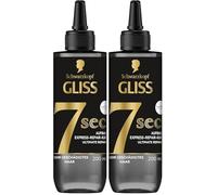Gliss 7 Sec Express Repair Cure Ultimate Repair (200 ml) - Répare les cheveux très abîmés et secs - Avec kératine liquide et système HAPTIQ - Pour cheveux 100% plus forts (Lot de 2)