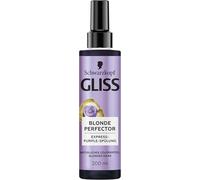 Gliss Après-shampoing Express Purple Blonde Perfector (200 ml) à vaporiser pour cheveux blonds naturels, colorés et méchés, avec protection contre le sèche-cheveux et filtre UV