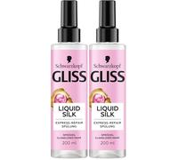 Gliss Après-shampoing réparateur Express Silk (200 ml) pour cheveux exceptionnellement doux, avec protection contre la chaleur jusqu'à 230 °C (Lot de 2)