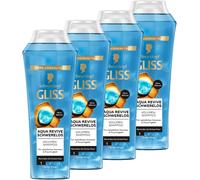 Gliss Aqua Revive Shampooing Sans Apesanteur (4 X 250 Ml) Shampooing Pour Cheveux Normaux À Fins Avec Panthénol Et Algues Marines[Z4167]