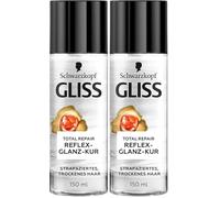 Gliss Cure de brillance Reflex Total Repair (150 ml) - Cure capillaire à la kératine et au nectar de fleurs pour des reflets scintillants instantanés - Réduit la casse des cheveux (Lot de 2)