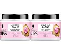 Gliss Cure de réparation 4 en 1 Liquid Silk (400 ml) avec système HAPTIQ & soie pour des cheveux souples et brillants, masque capillaire pour cheveux cassants et ternes (Lot de 2)