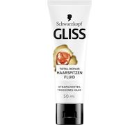 Gliss Fluide Total Repair (50 ml), pour jusqu'à 95% de pointes fourchues en moins et durablement scellées, spécialement conçu pour les cheveux secs et abîmés