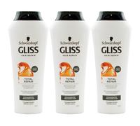 Gliss Kur Shampooing Total Réparation 3 X 250ml pour Brillant Et Souplesse