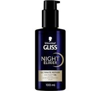 Gliss Night Elixir Ultimate Repair Sérum capillaire réparateur pour cheveux abîmés pendant le sommeil 100 ml Soin capillaire laisse les cheveux doux et régénérés pendant la nuit